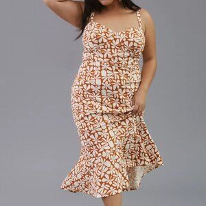 Anthropologie Hutch Floral Slim Midi Dress